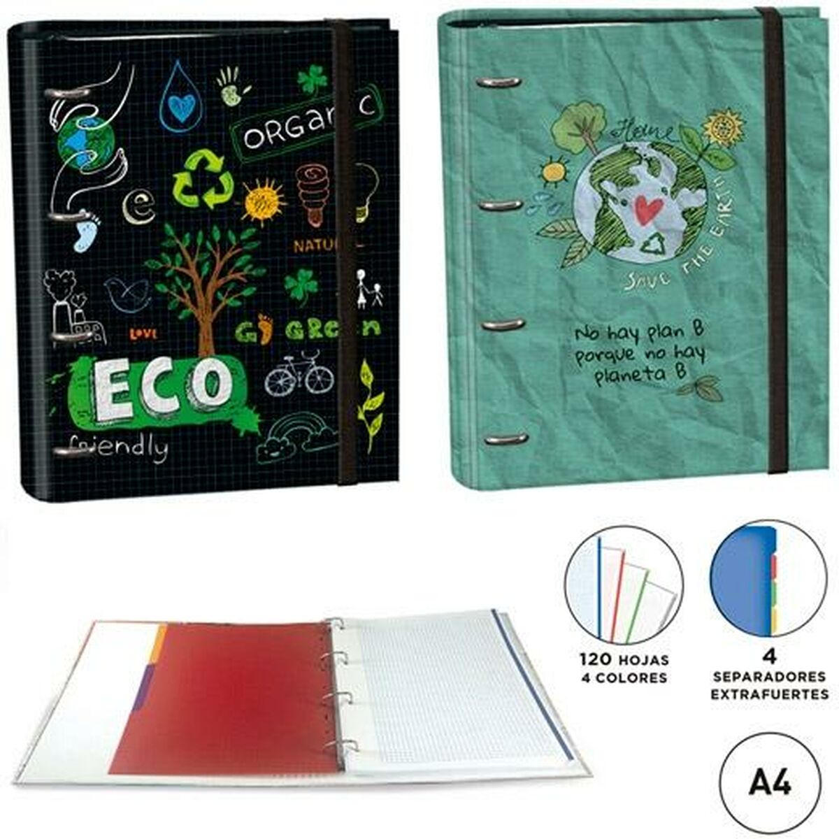 Ringpärm SENFORT Ecology 120 Blad Multicolour A4 - 2