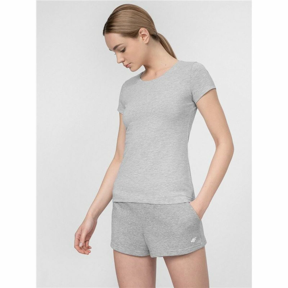T-shirt med kortärm Dam 4F Grå - 3