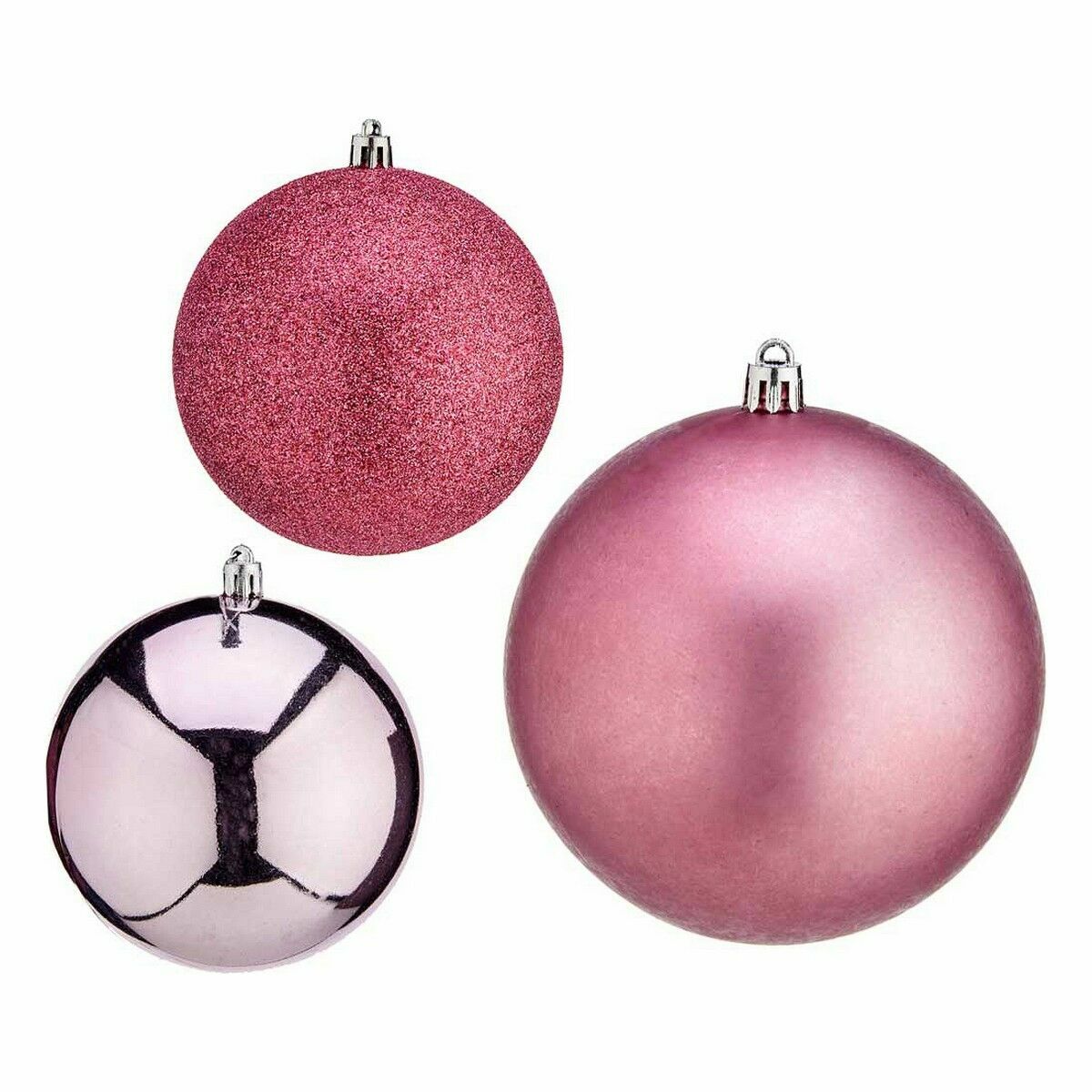Uppsättning av julkulor Krist+ Rosa Plast (12 antal) - 4