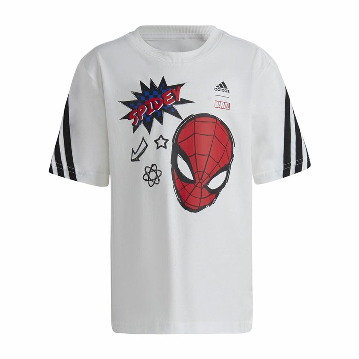 Barn T-shirt med kortärm Adidas Spider-Man Vit