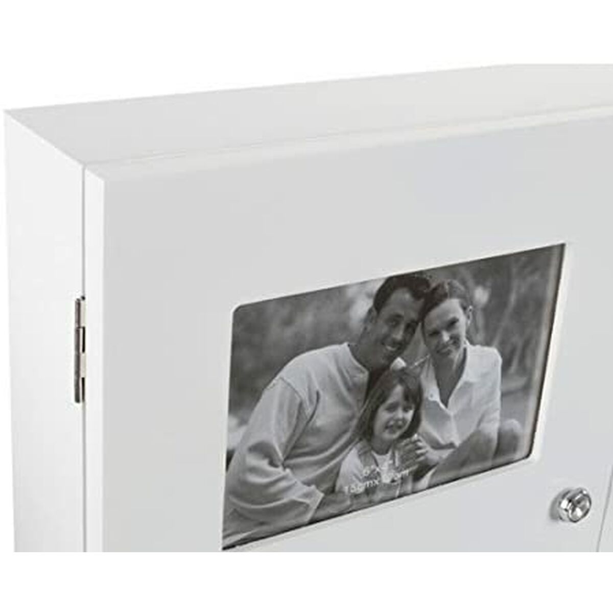 Dekorationslåda DKD Home Decor Vit Glas Trä MDF Romantisk Fotoramar Räknare - 3