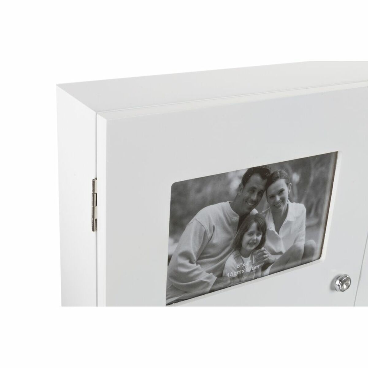 Dekorationslåda DKD Home Decor Vit Glas Trä MDF Romantisk Fotoramar Räknare - 4