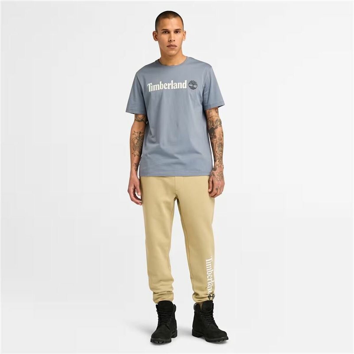 T-shirt med kortärm Herr Timberland Kennebec River Linear Logo - 3