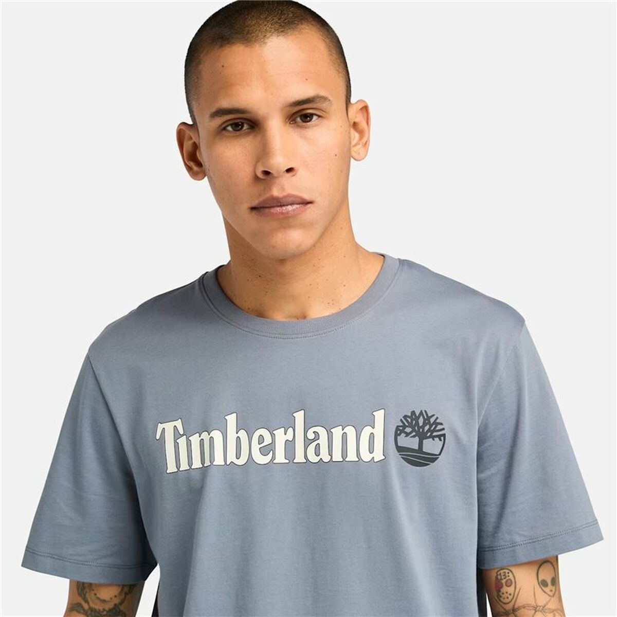 T-shirt med kortärm Herr Timberland Kennebec River Linear Logo - 4