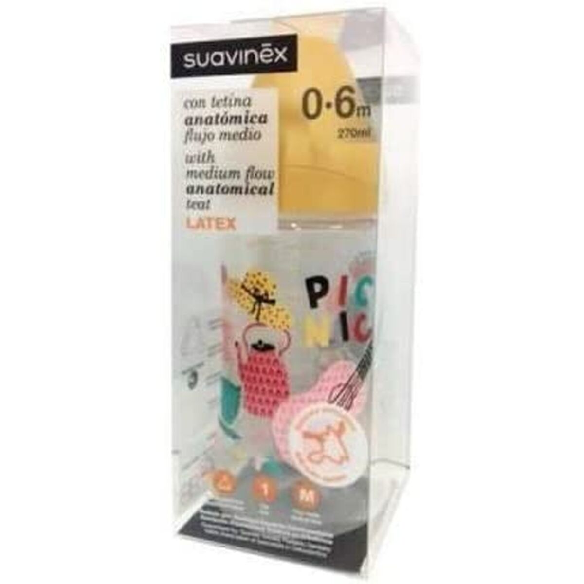 Nappflaska med kolikdämpande effekt Suavinex 0-6 månader (270 ml) - 2