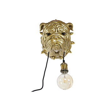 Vägglampa Home ESPRIT Gyllene Harts 50 W Modern Bulldogg 220 V 25 x 23 x 29 cm