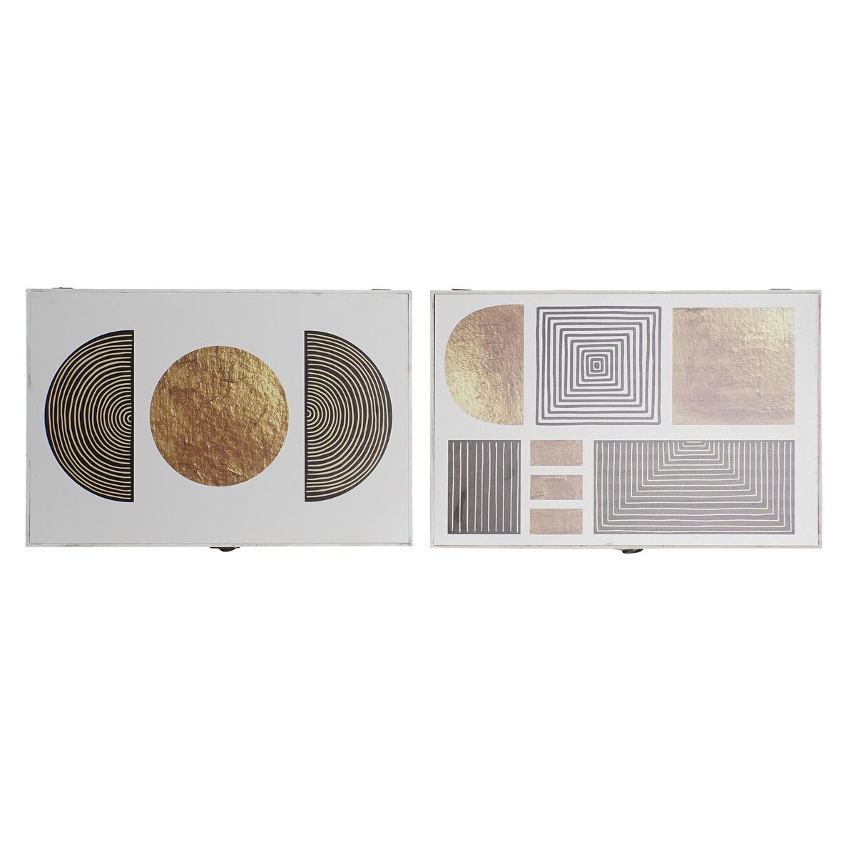 Dekorationslåda DKD Home Decor Svart Gyllene Trä MDF (2 antal)