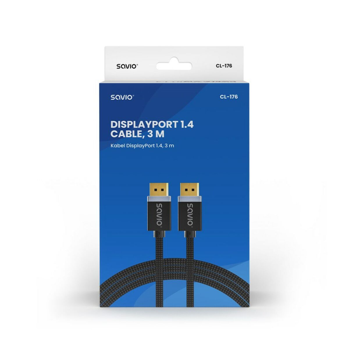 DisplayPort Kabel Savio CL-176 Svart 3 m - 3
