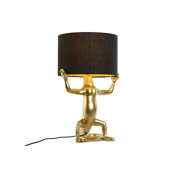 Bordslampa Home ESPRIT Svart Gyllene Harts 50 W 220 V 31 x 28 x 50 cm (2 antal)