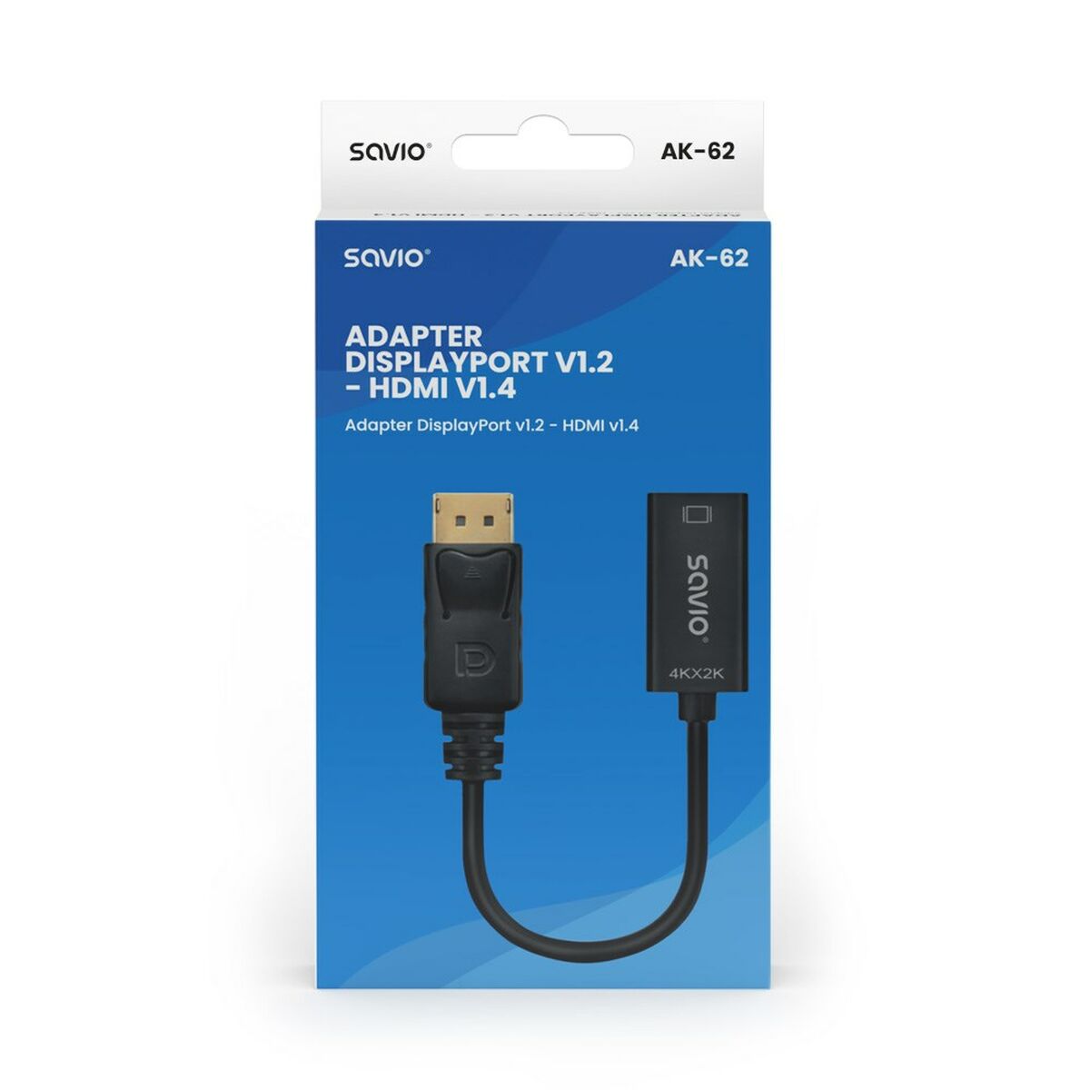 DisplayPort till HDMI Adapter Savio AK-62 20 cm - 5