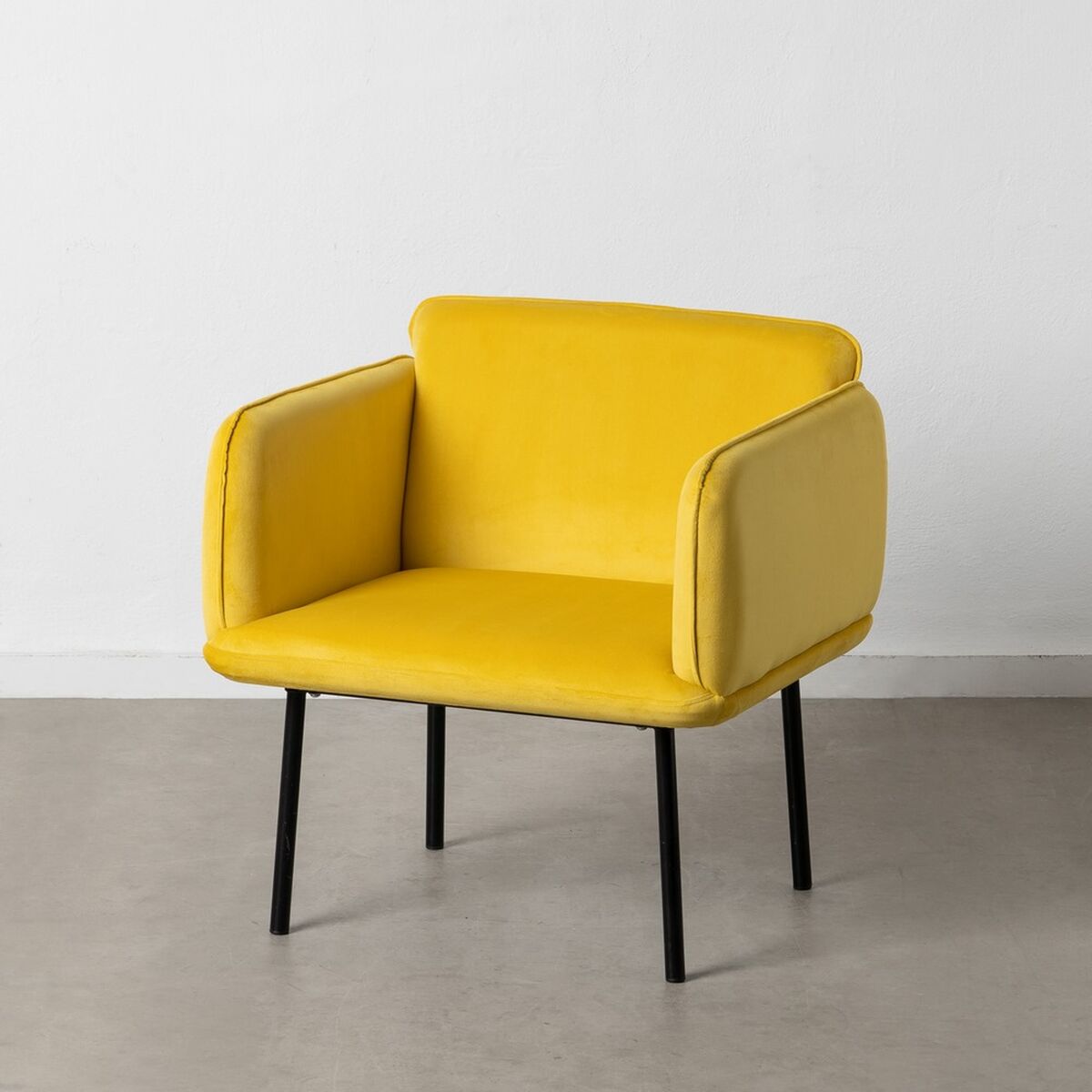 Fåtölj Gul Svart 100 % polyester 76 x 64 x 77 cm - 2