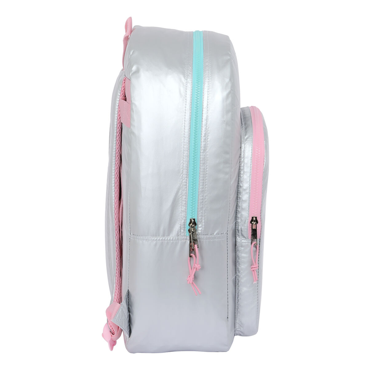 Skolryggsäck Benetton Silver Vadderad Silvrig 30 x 46 x 14 cm - 3