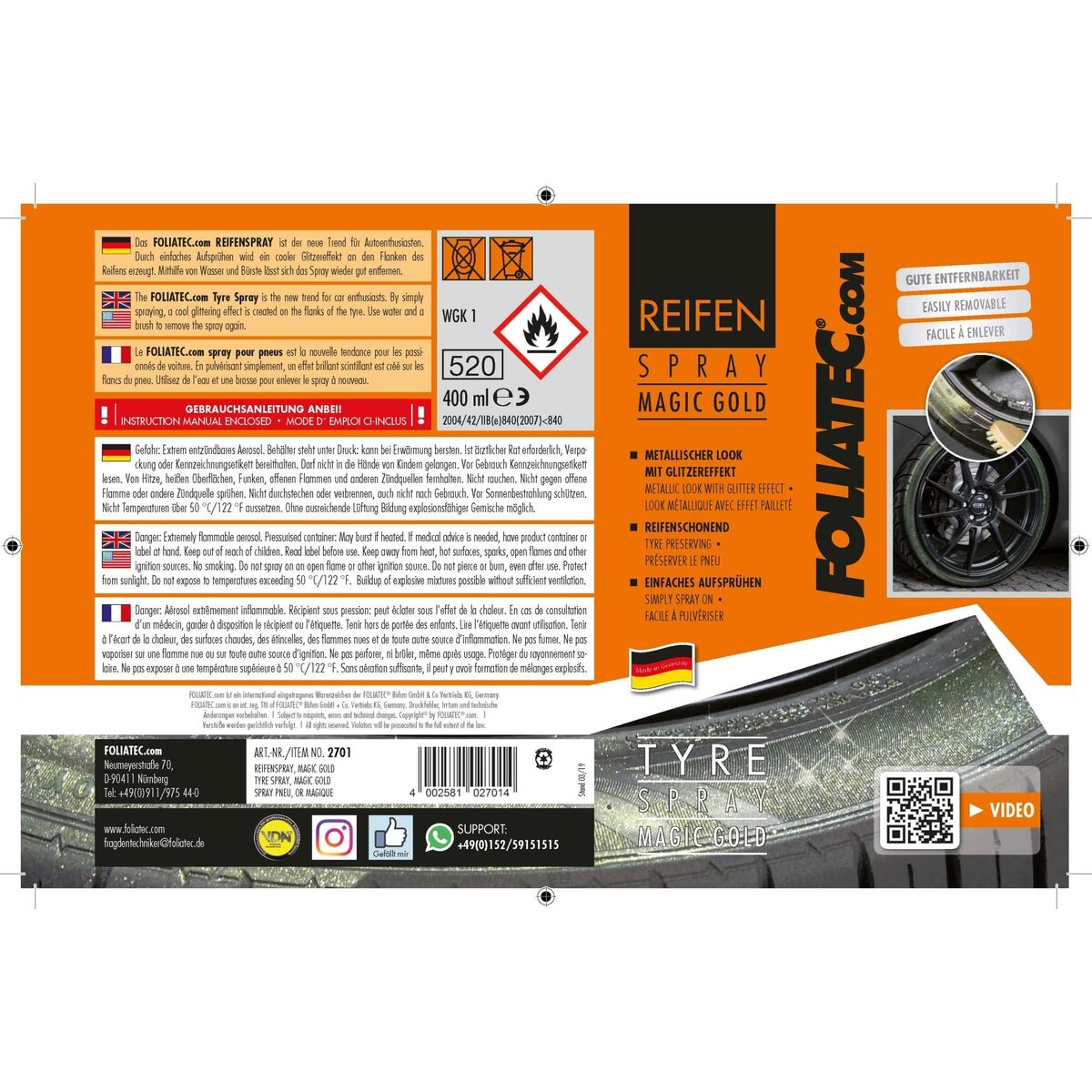 Sprejfärg Foliatec Gyllene Hjul 400 ml - 2