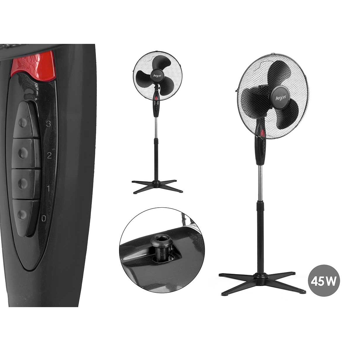 Stående Fläkt Argon Svart 45 W - 3