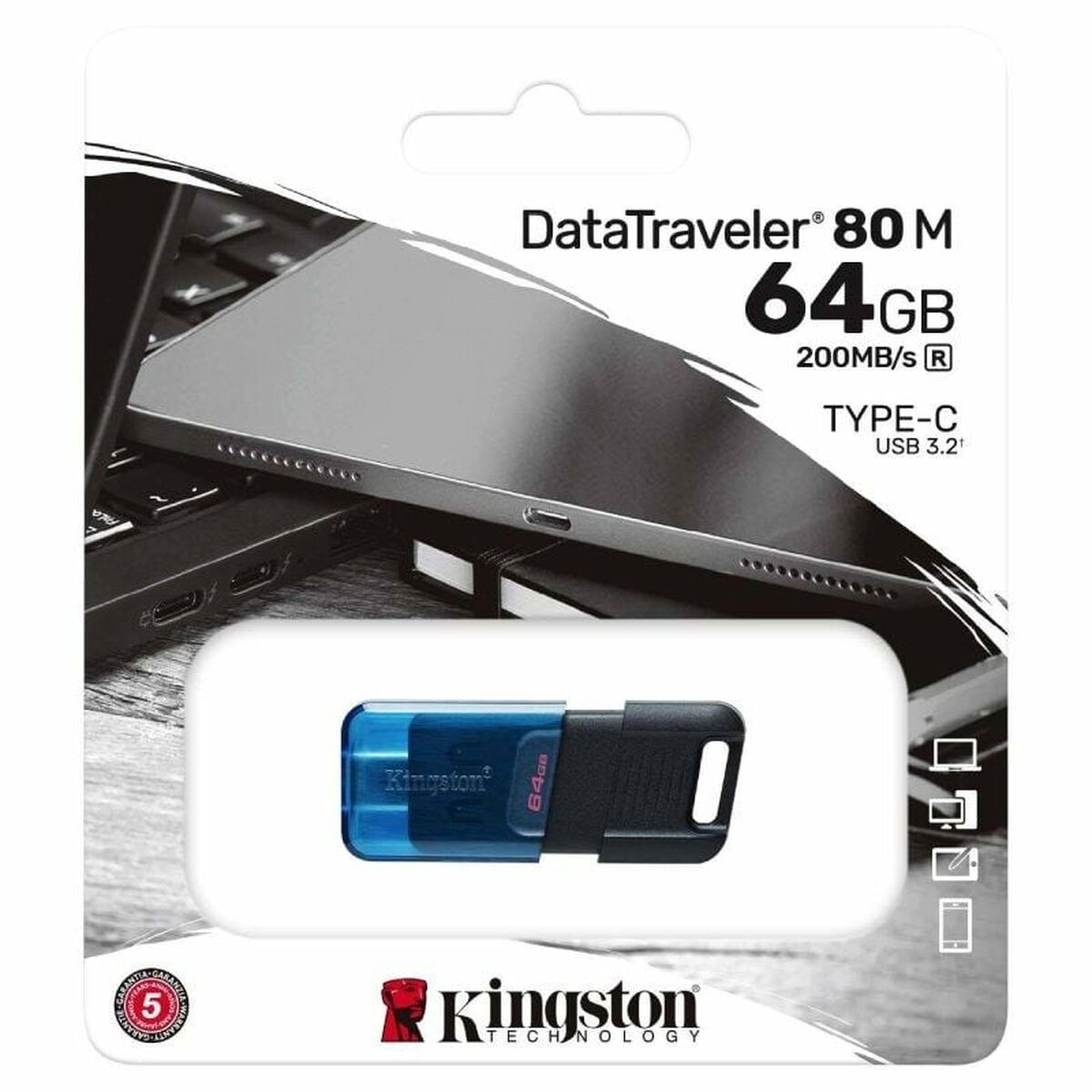 USB-minne Kingston DataTraveler 80 M 128 GB Blå - 3