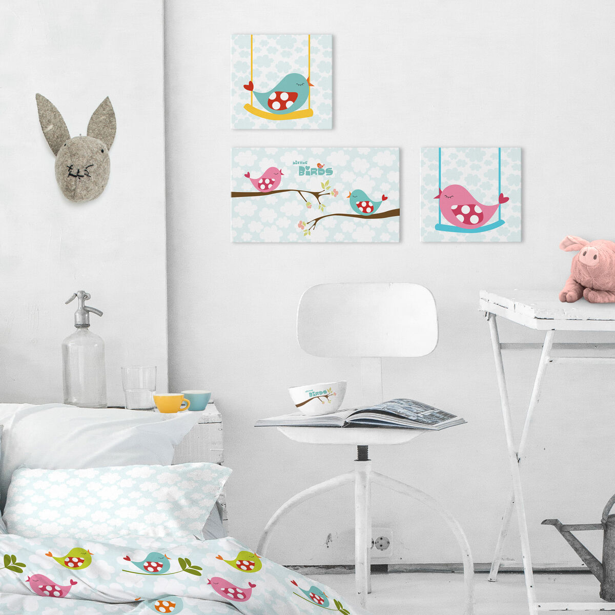 Kanvas HappyFriday Mr Fox Little birds Multicolour 27 x 27 cm - 4