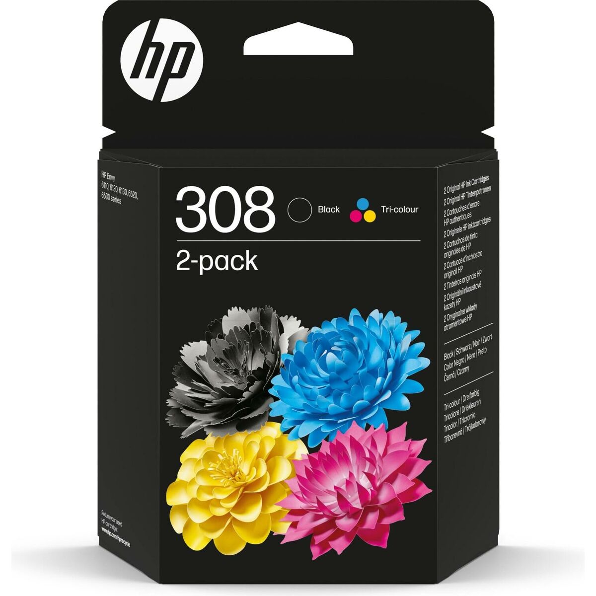 Original Bläckpatron HP SERIES 6110, 6120, 6130, 6520, 6530 - Nº 308 Multicolour