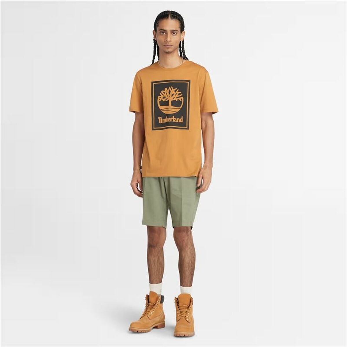 T-shirt med kortärm Herr Timberland Stack Logo - 4