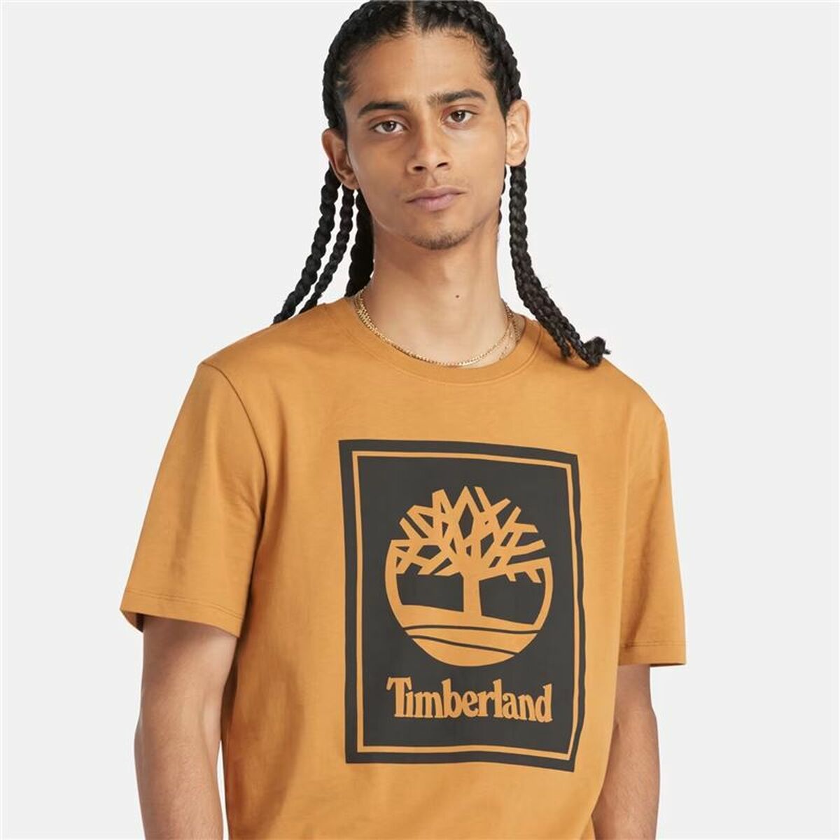 T-shirt med kortärm Herr Timberland Stack Logo - 5