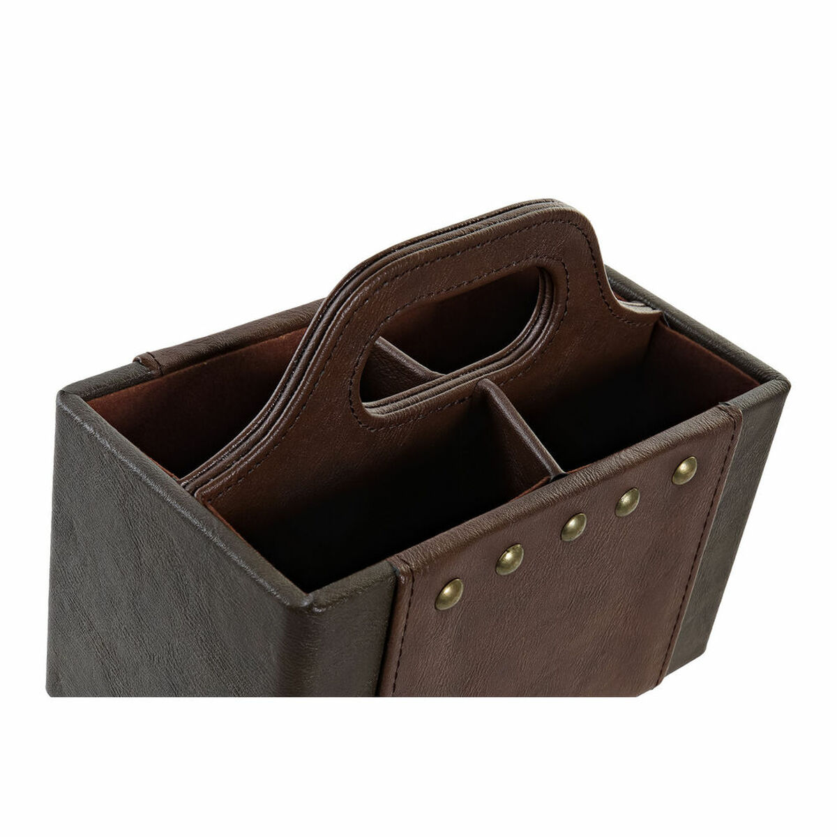 Förvaring DKD Home Decor Mörkbrun PU (18 x 10 x 15 cm) - 3