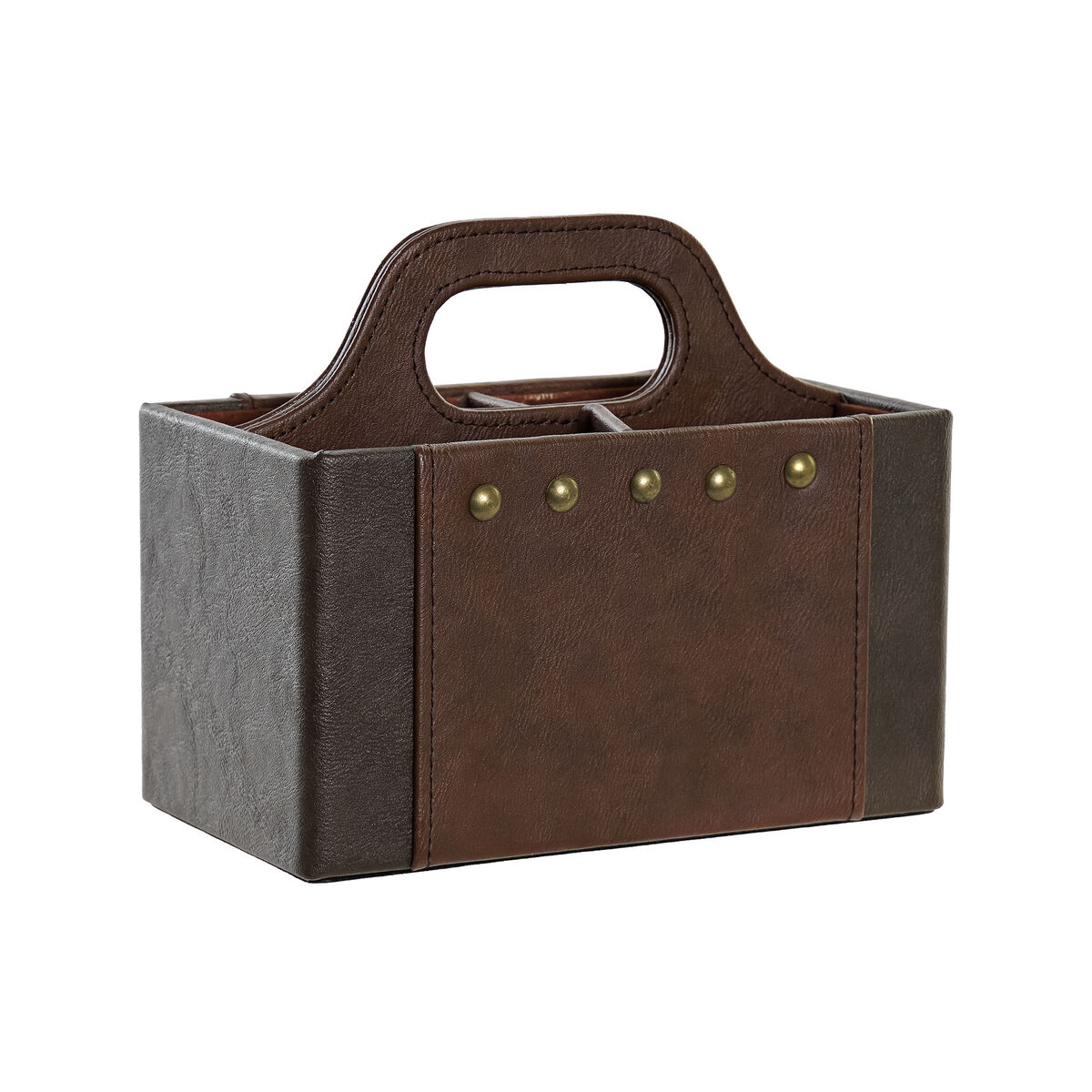 Förvaring DKD Home Decor Mörkbrun PU (18 x 10 x 15 cm)