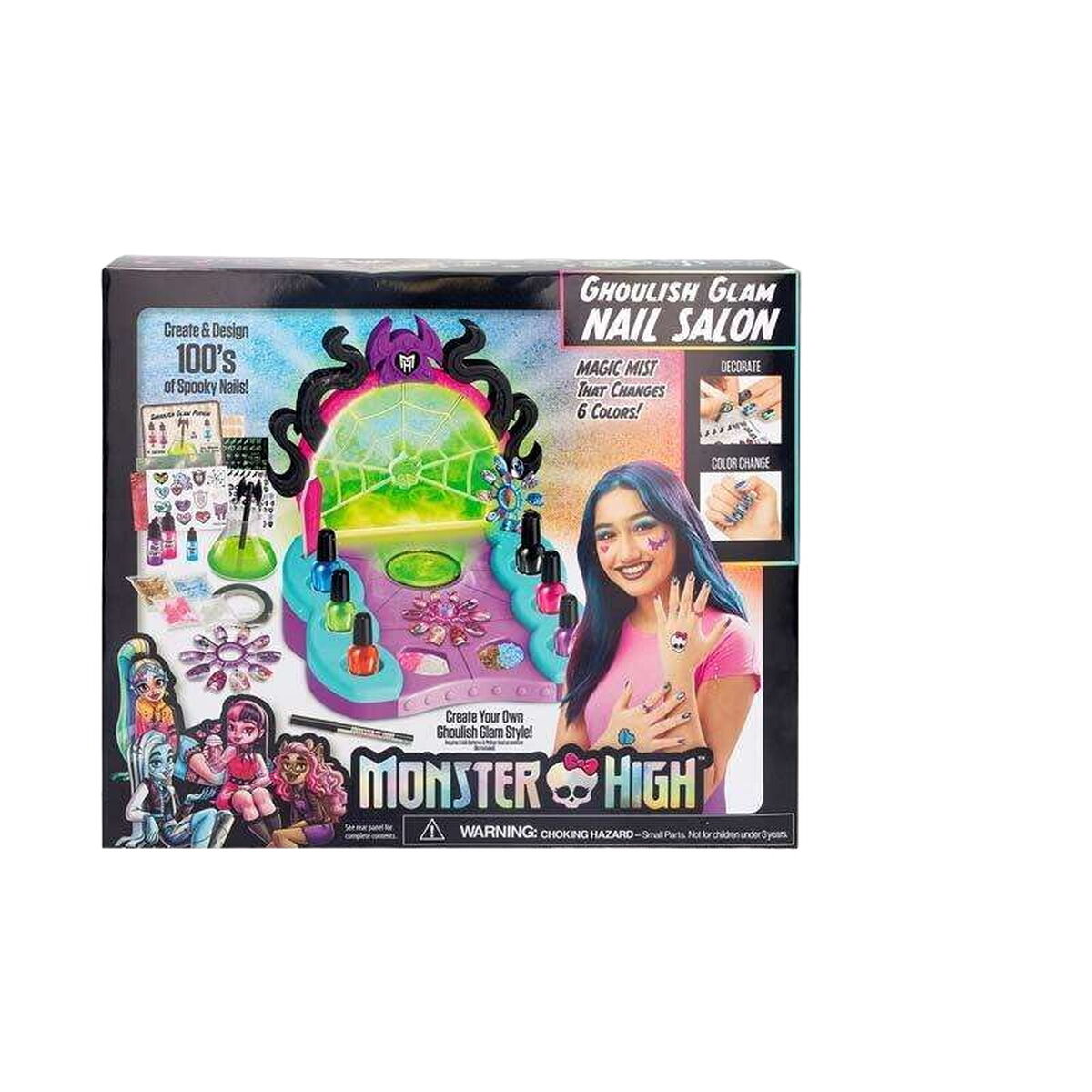 Sminkset för barn Monster High Glam Ghoulish Naglar