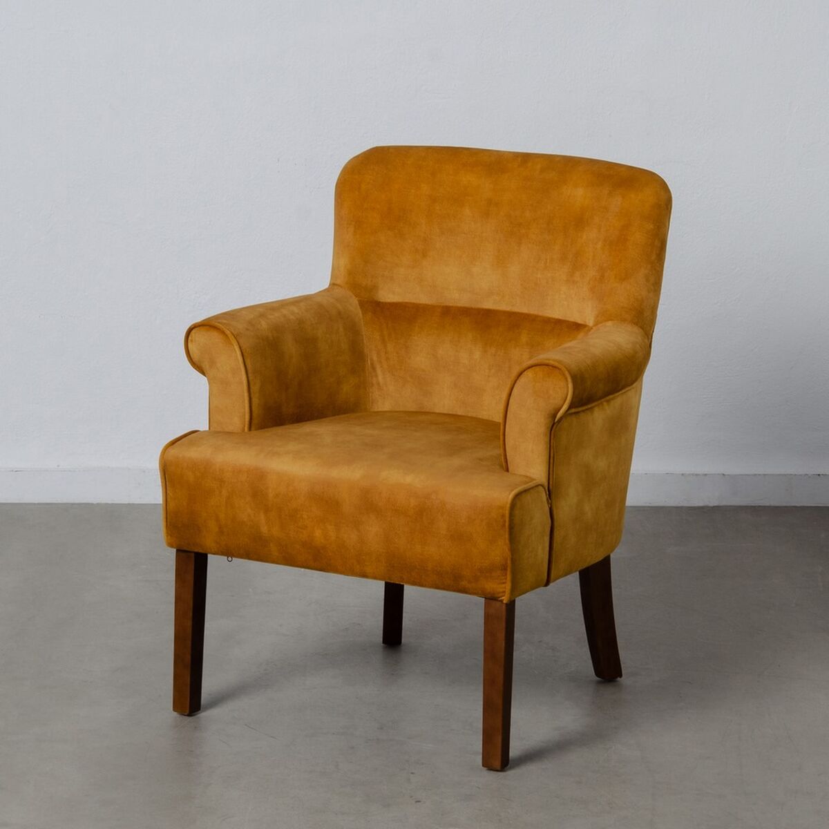 Fåtölj 77 x 64 x 88 cm Syntetmaterial Trä Ockra