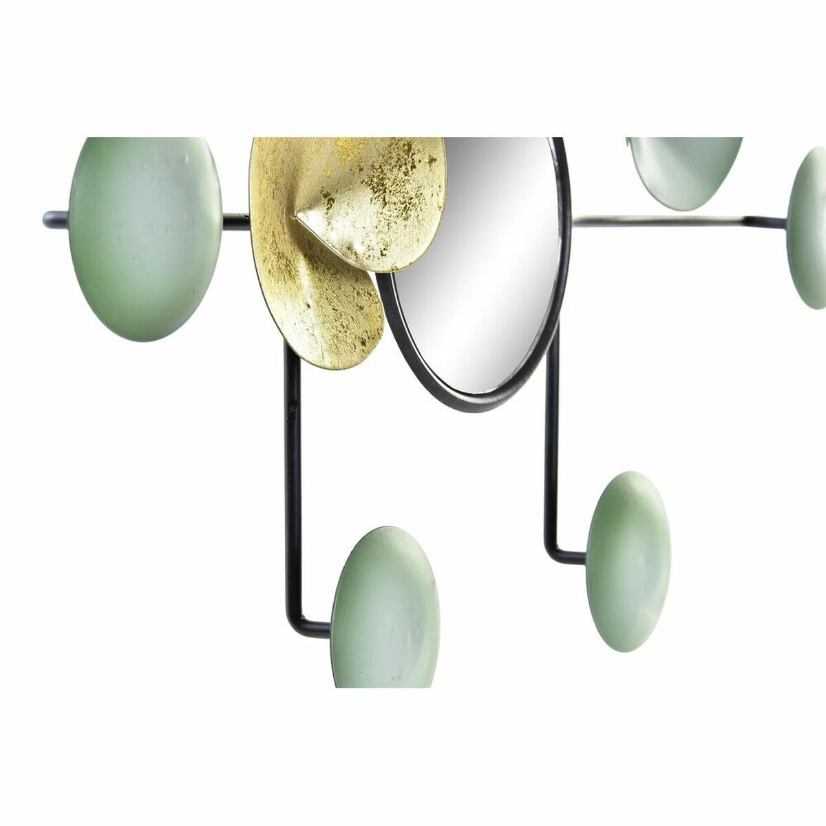 Väggdekoration DKD Home Decor Speglar Blad Gyllene Metall Mint Orientalisk (45 x 3 x 30 cm) - 3