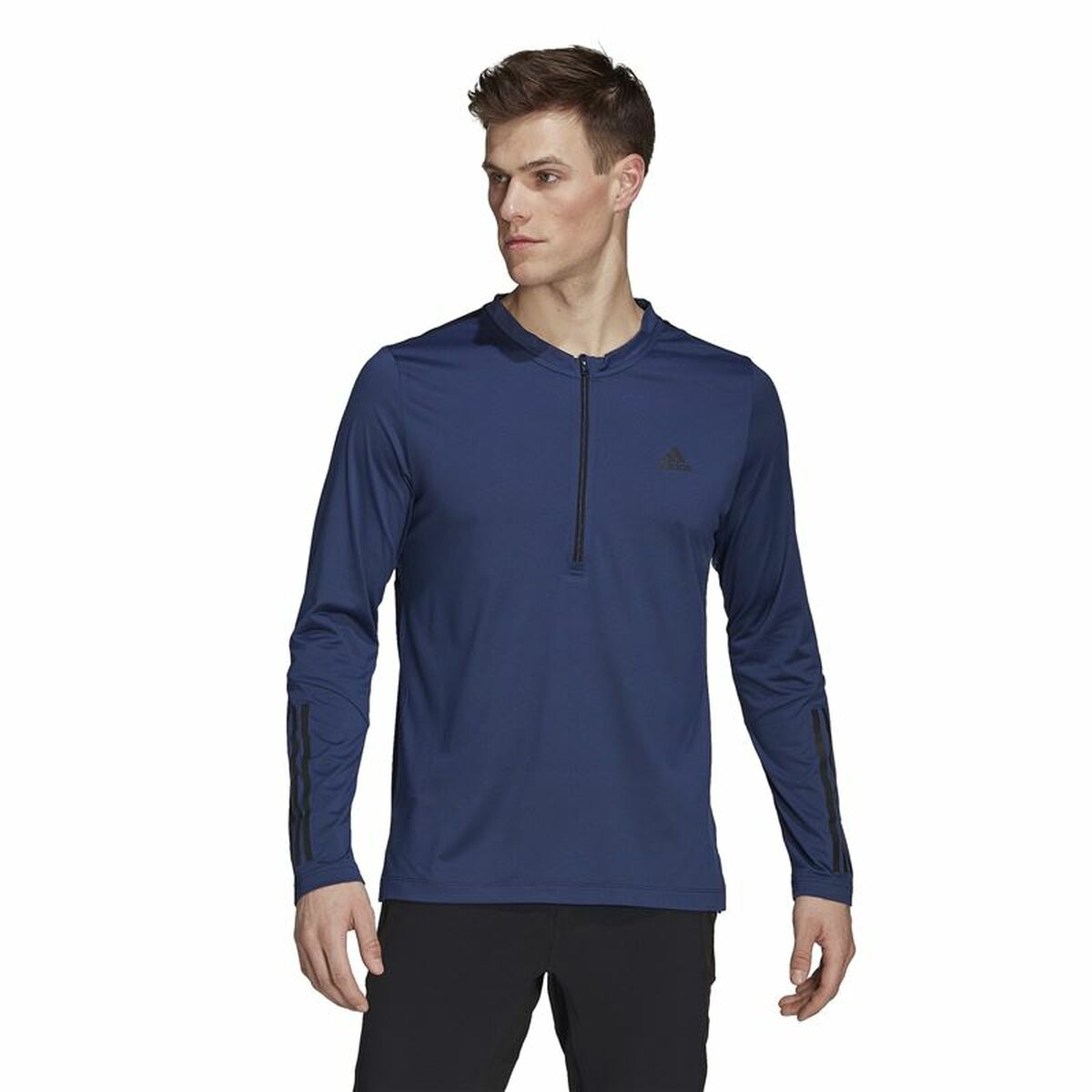 T-shirt med lång ärm Herr Adidas Training 1/4-Zip Mörkblå - 7