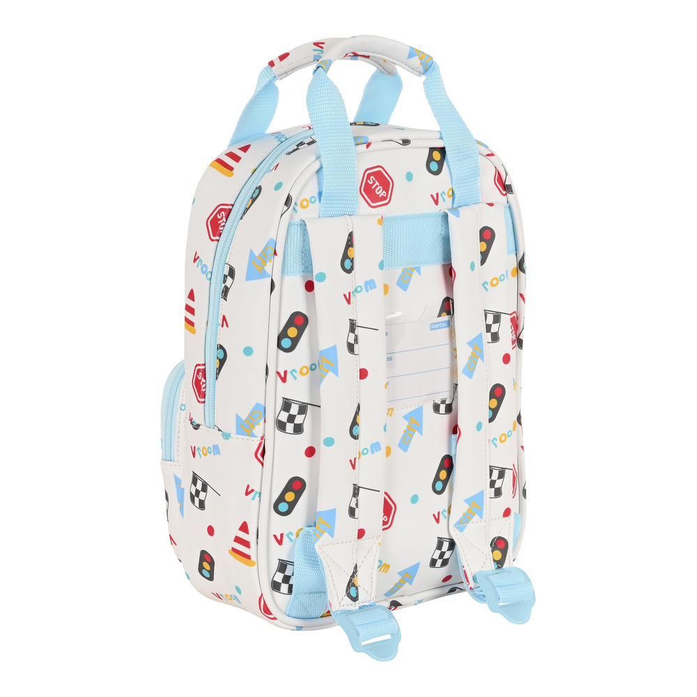 Skolryggsäck Safta My car Vit Multicolour 20 x 28 x 8 cm - 4