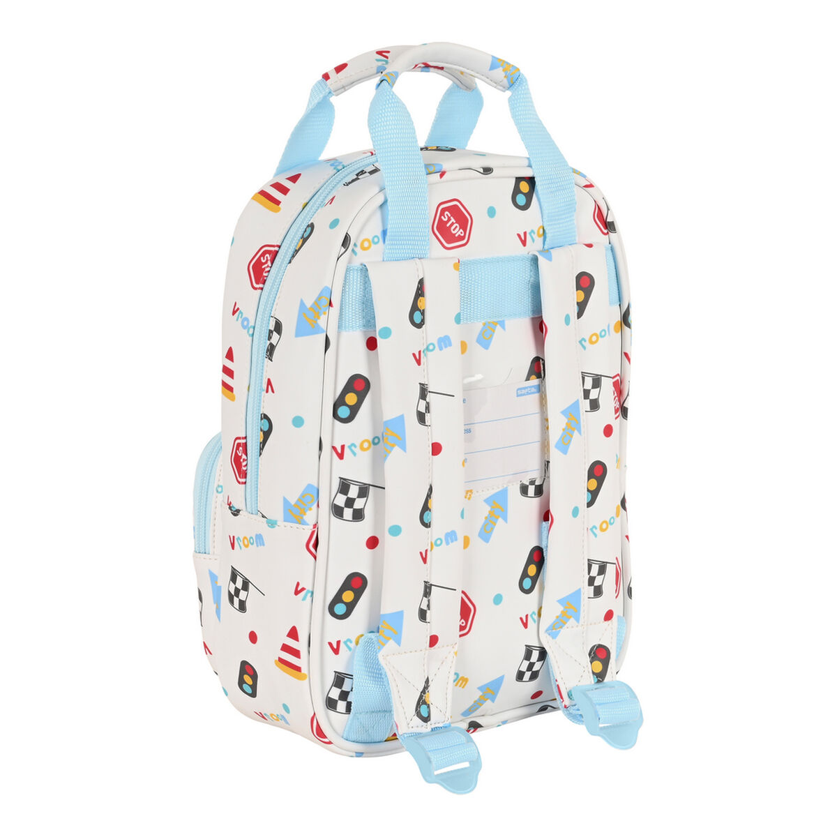 Skolryggsäck Safta My car Vit Multicolour 20 x 28 x 8 cm - 9