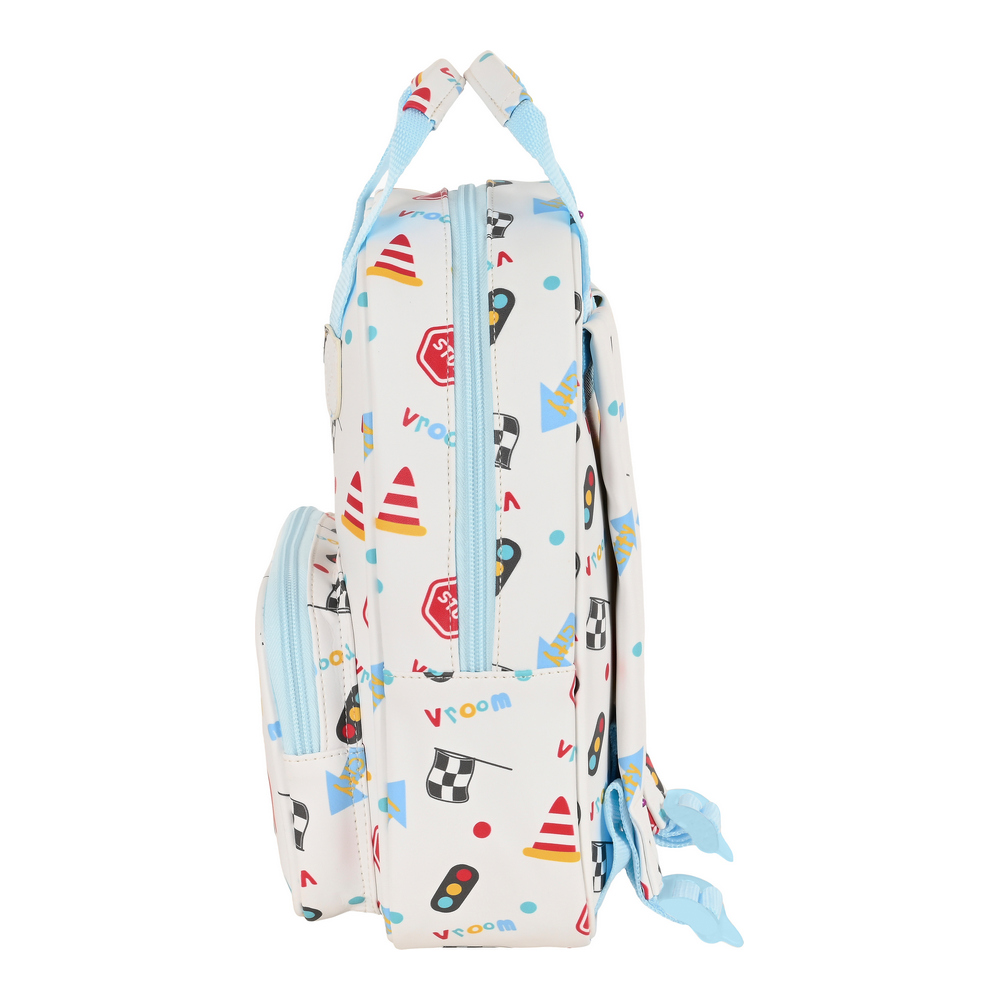Skolryggsäck Safta My car Vit Multicolour 20 x 28 x 8 cm - 2