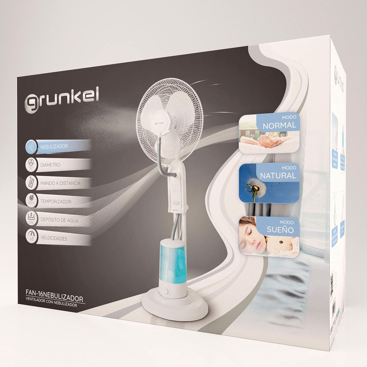Nebulisator piedestal fläkt Grunkel FAN-16NEBULIZADOR Vit 75 W - 6