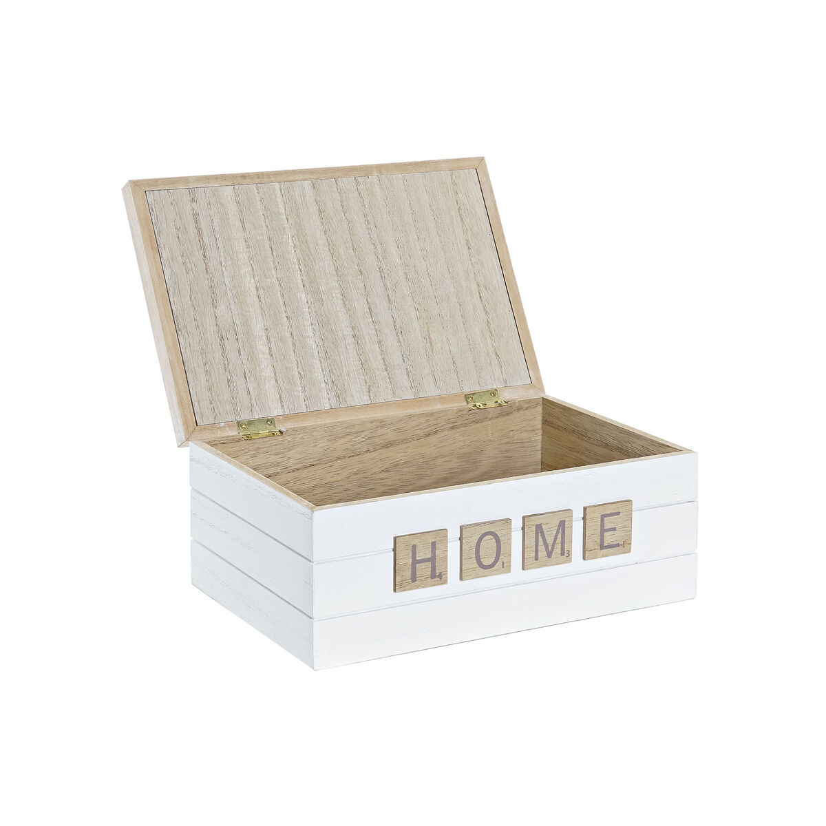 Dekorationslåda DKD Home Decor Vit Naturell Trä MDF - 3