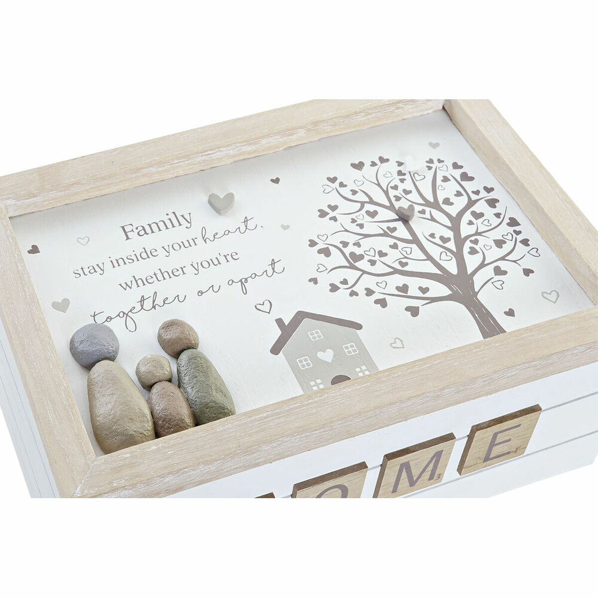 Dekorationslåda DKD Home Decor Vit Naturell Trä MDF - 2