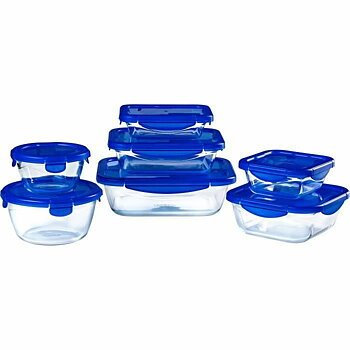 Lunchlådor, set Pyrex Cook & Go Blå Transparent
