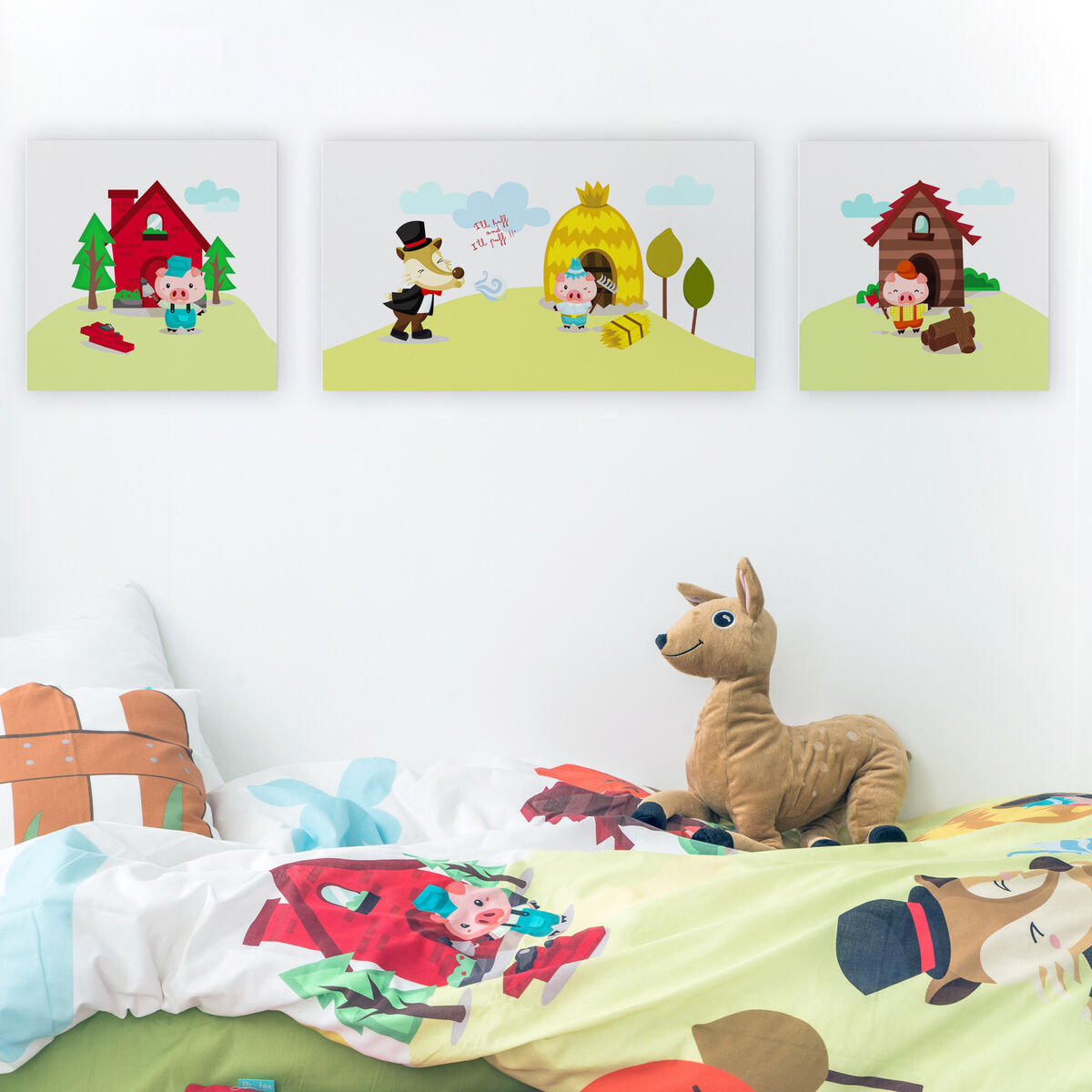Kanvas HappyFriday Mr Fox Piggys Multicolour 27 x 27 cm - 4