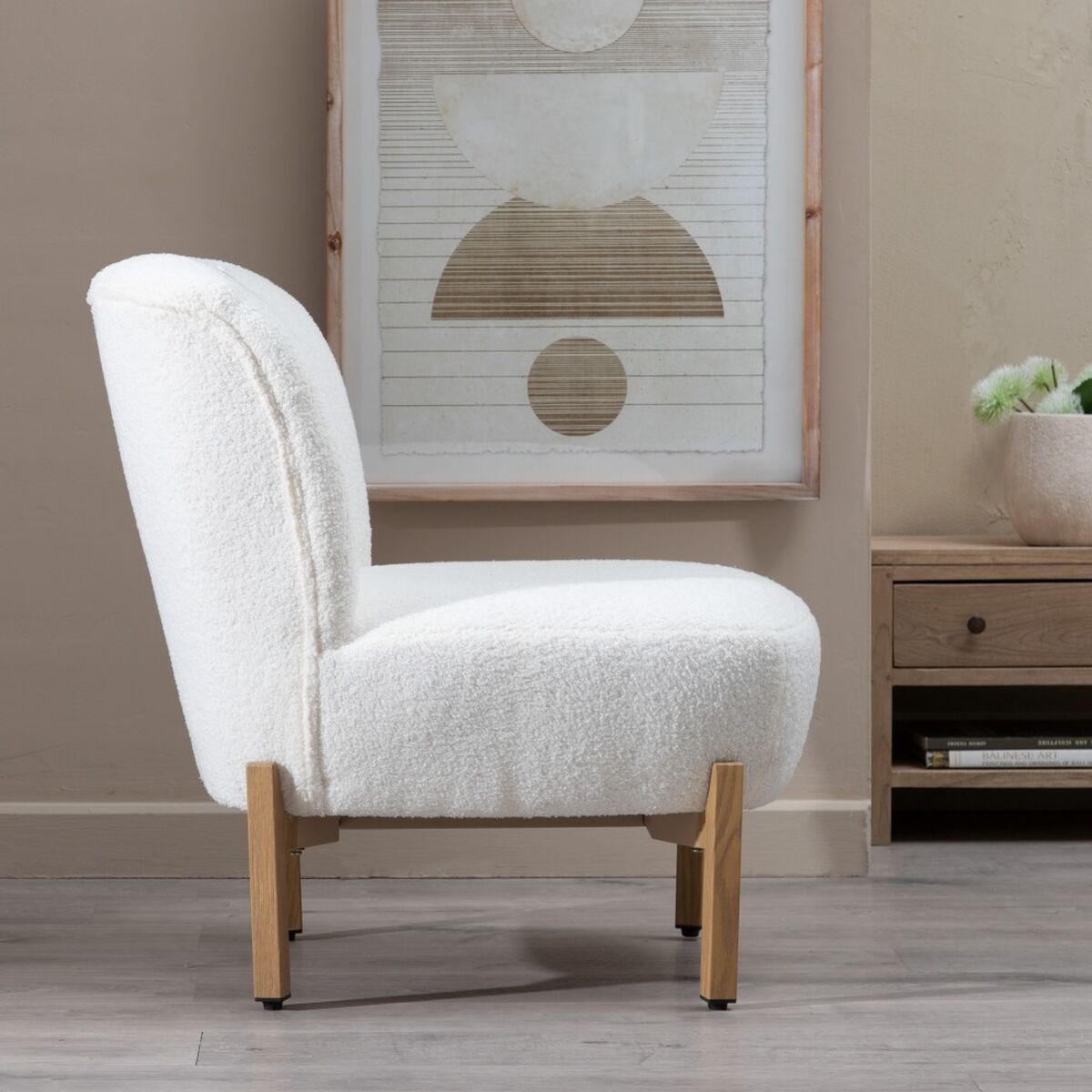Fåtölj 62 x 75 x 74 cm Syntetmaterial Metall Vit - 9