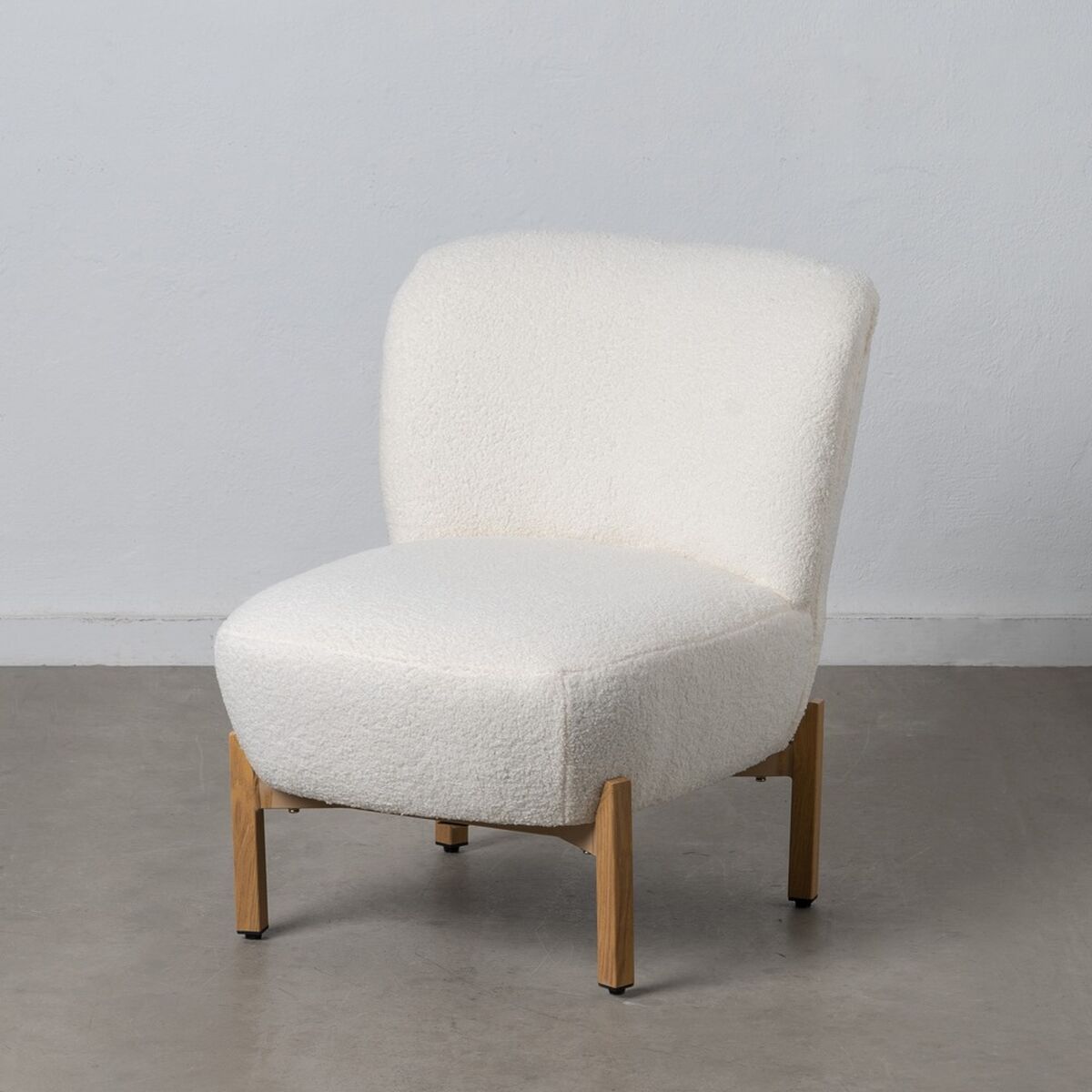 Fåtölj 62 x 75 x 74 cm Syntetmaterial Metall Vit