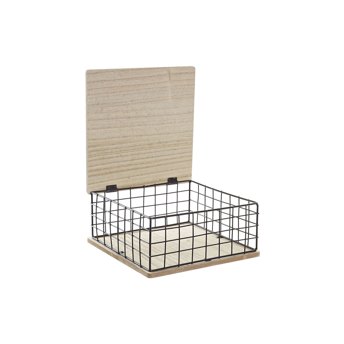Dekorationslåda DKD Home Decor Svart Naturell Metall Trä MDF - 3