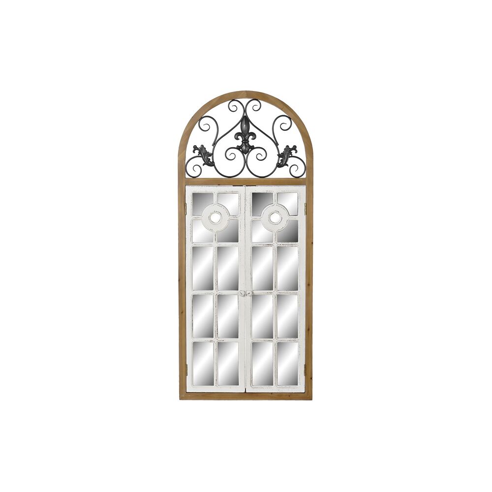 Väggspegel DKD Home Decor Vit Naturell Mörkgrå Alpino Fönster 60 x 5 x 138 cm - 3