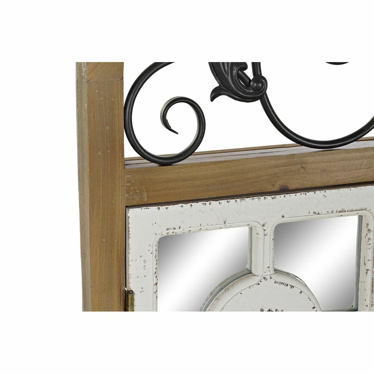 Väggspegel DKD Home Decor Vit Naturell Mörkgrå Alpino Fönster 60 x 5 x 138 cm - 7
