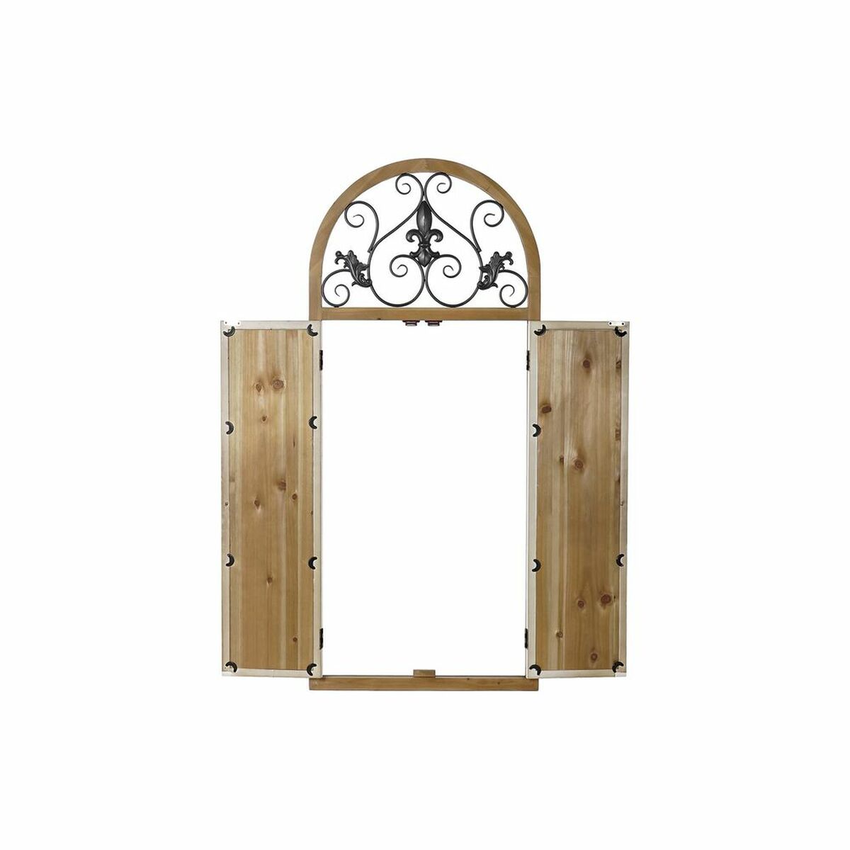 Väggspegel DKD Home Decor Vit Naturell Mörkgrå Alpino Fönster 60 x 5 x 138 cm - 6