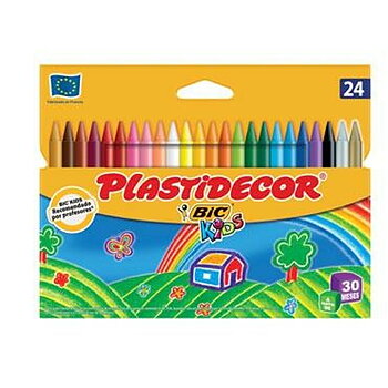 Tjocka färgpennor Plastidecor Multicolour (12 antal)