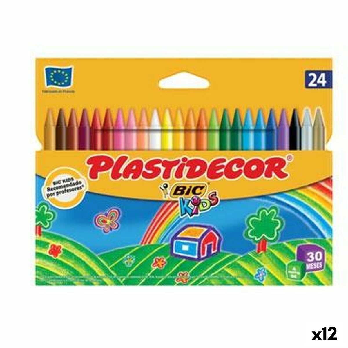 Tjocka färgpennor Plastidecor Multicolour (12 antal) - 3
