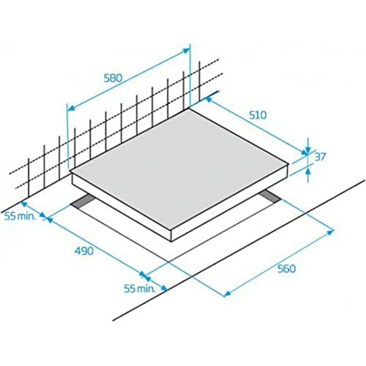 Keramisk platta BEKO HIC63402T 60 cm 58 cm 5700 W - 4