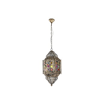 Taklampa Home ESPRIT Multicolour Gyllene Metall 50 W 29 x 26 x 105 cm