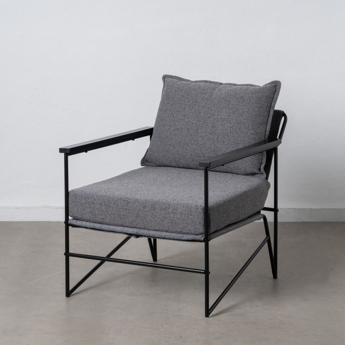 Fåtölj 69 x 79 x 82 cm Syntetmaterial Grå Metall - 8