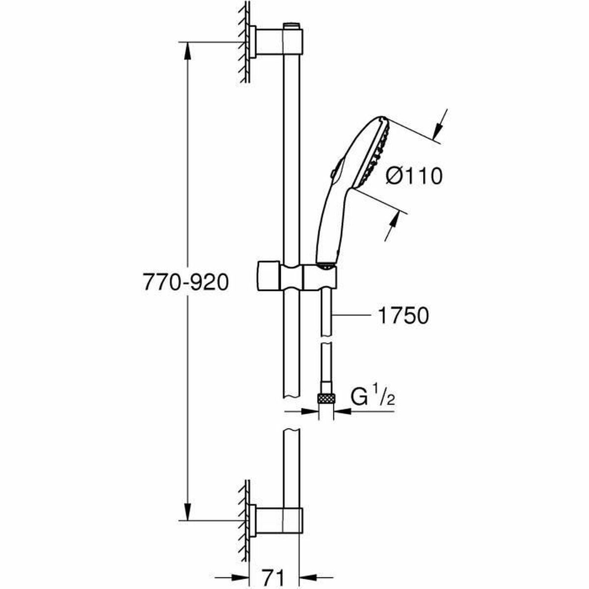 Duschpelare Grohe Vitalio Start 110 Silikon - 2