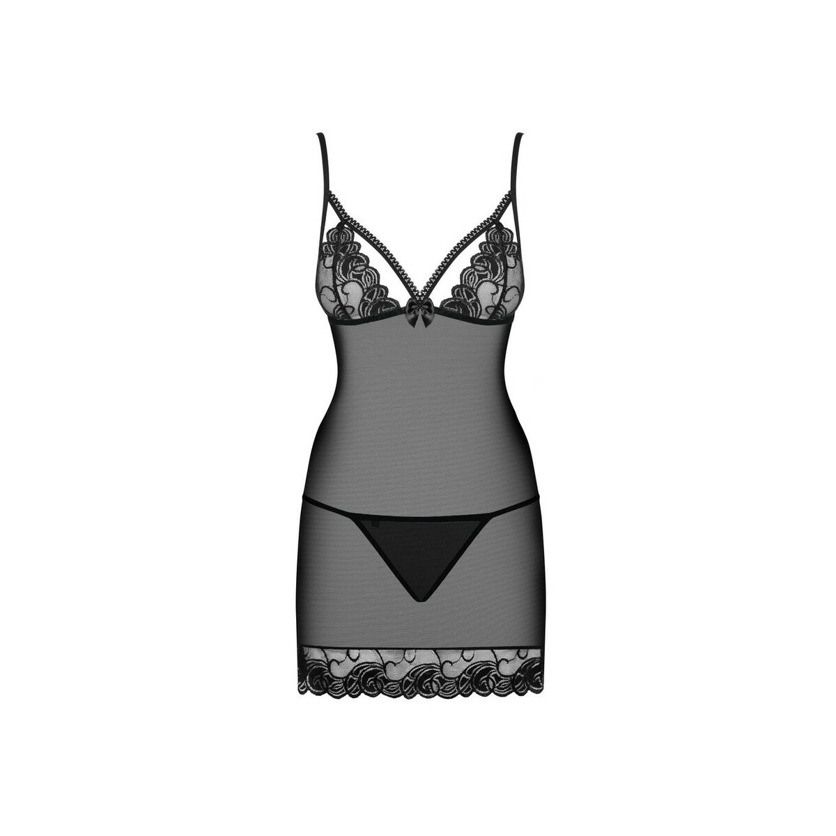 Babydoll Obsessive Wonderia L/XL Svart L/XL - 3
